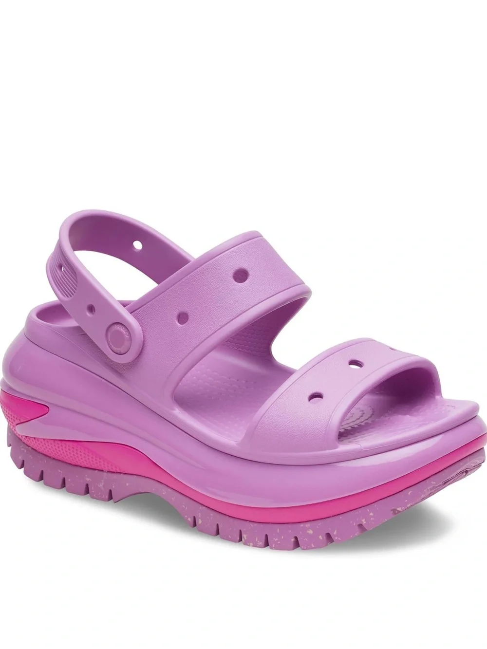 CROCS Platform Sandals in Lilac and Pink, size 7
